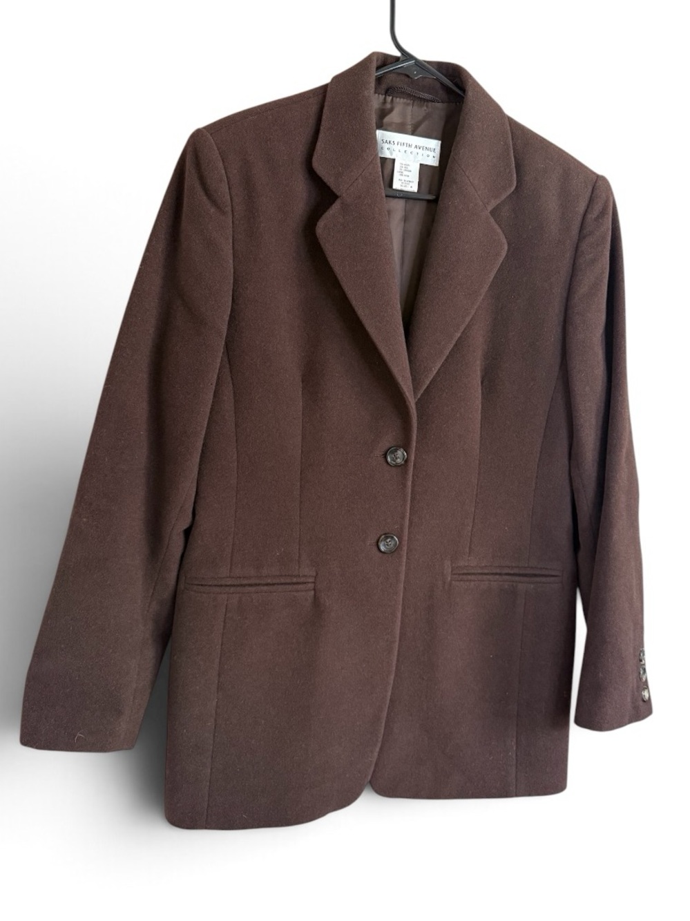 VTG Saks Fifth Avenue Chocolate Brown Angora Wool-Blend Women's Blazer Women’s 8